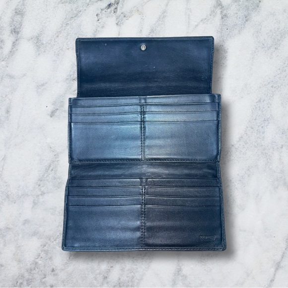 Coach Tri-fold Black Leather Wallet - Picture 2 of 3